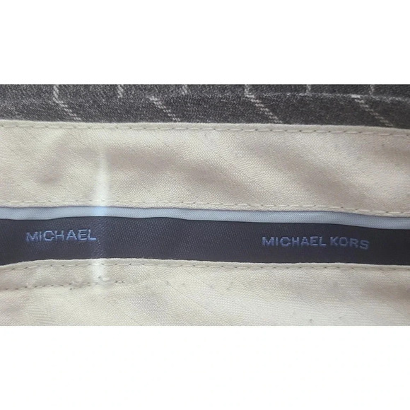 Michael Kors Wool Blend Pants Slacks Womens 12 Gray Pinstripes Wide Straight Leg - Picture 4 of 6